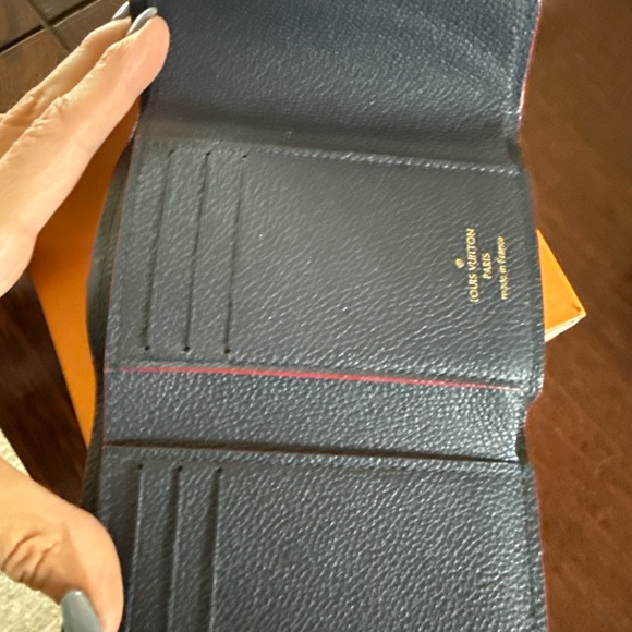 Louis Vuitton Victorine Wallet Monogram Empreinte Leather Navy Made in France - Picture 3 of 4